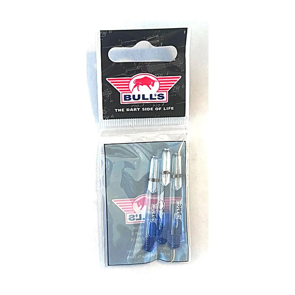 Bull's Nylon Shafts – Clear/Blauw – Short