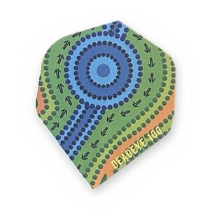 Deadeye 100 Flights – Aboriginal Groen/Blauw dart flights